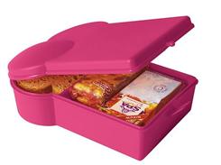 Pink sandwich shape lunch box by  Present Time